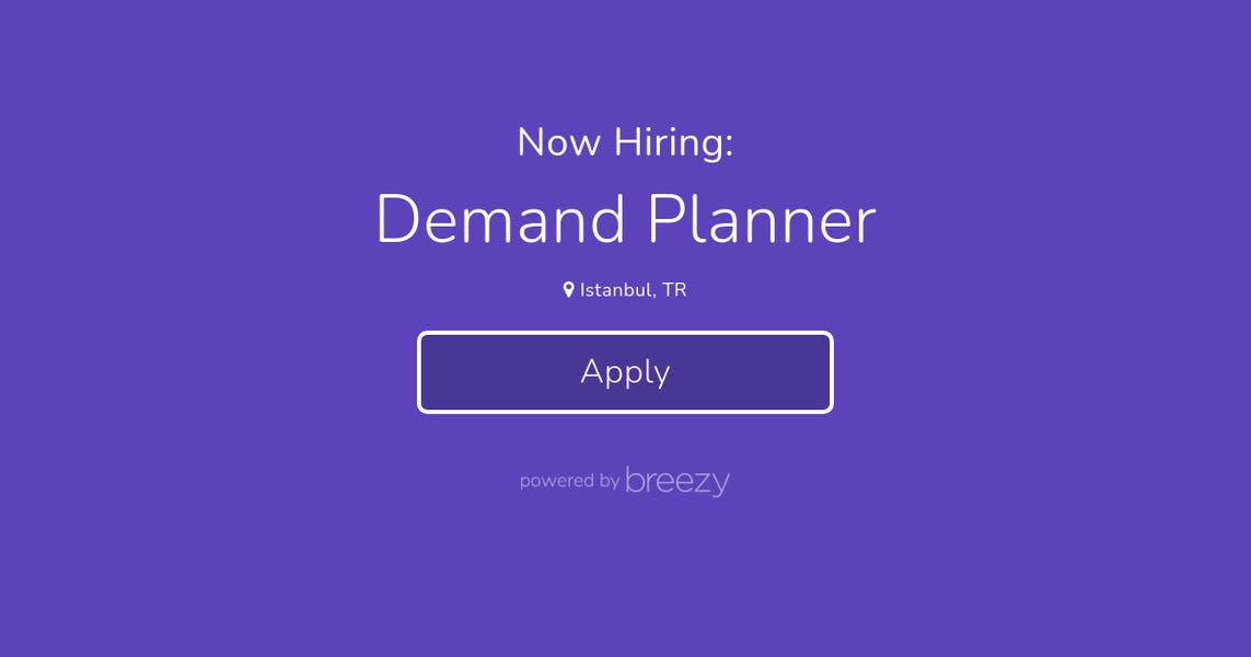 Demand Planner - Vacancies in Turkey